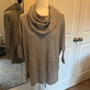 if it were me Soft Taupe Cowl Neck Sweater